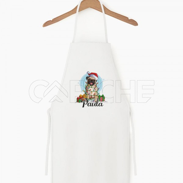 Delantal Pug Navideño Personalizable