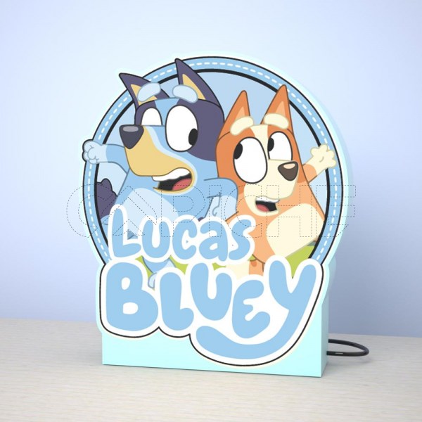 Lámpara 3D Bluey Nombre personalizable