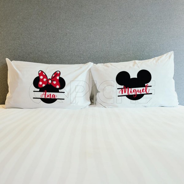 Fundas de Almohada Mickey & Minnie Nombres