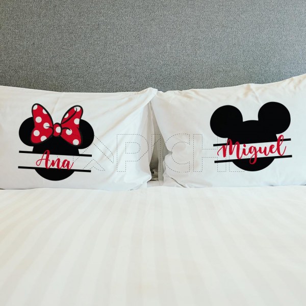 Fundas de Almohada Mickey & Minnie Nombres