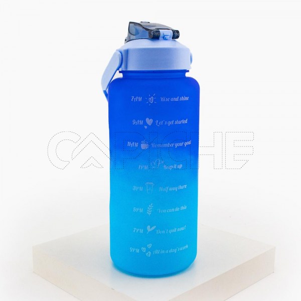 Botella água motivadora  2000ml Blue