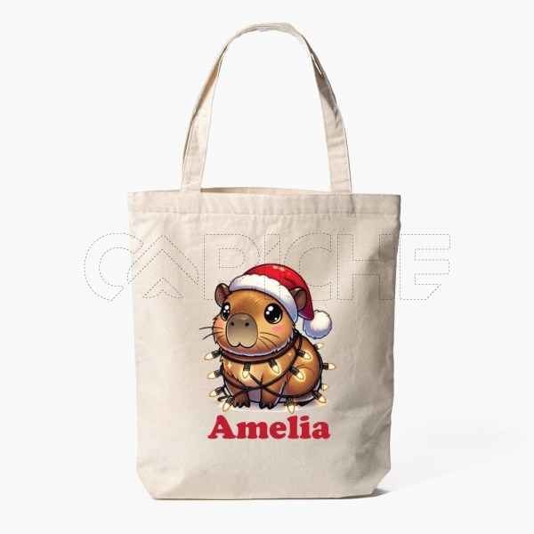 Saco Tote Bag Capivara Navidad