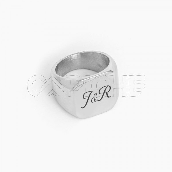 Anillo en acero Boffe Iniciales