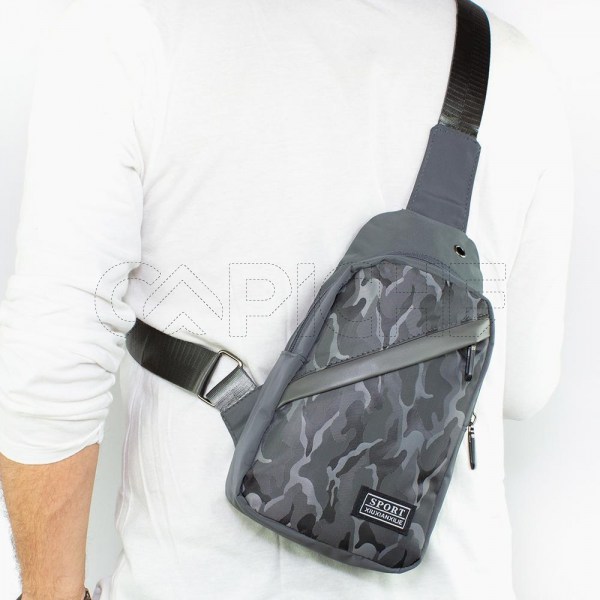 Bolso Hombre Militar Gris