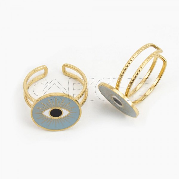 Anillo en acero Ojo Turco