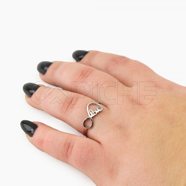 Anillo em acero Infinito Love
