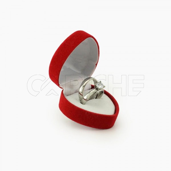 Conjunto de Alianza e Anillo solitário Plateado