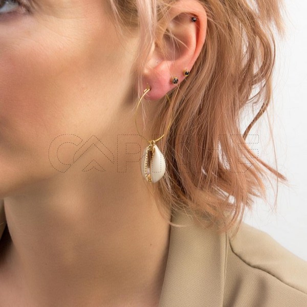 Pendientes en acero Concha