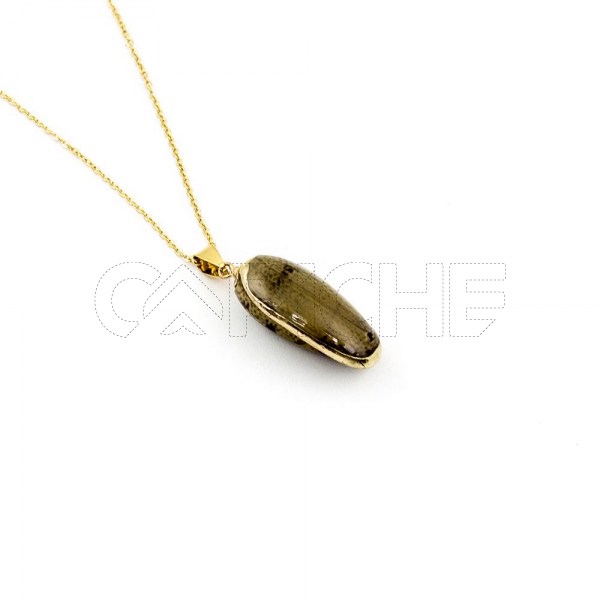 Collar en acero Concha Verde Réptil