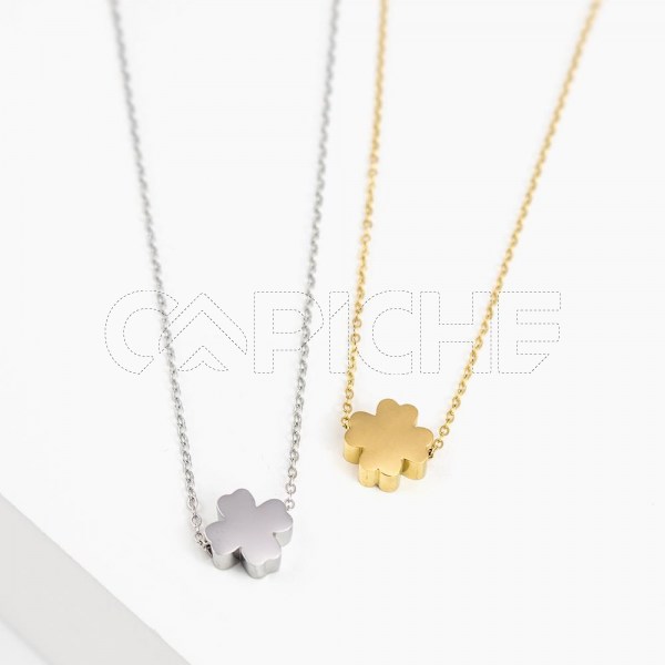 Collar en acero Mini Trébol