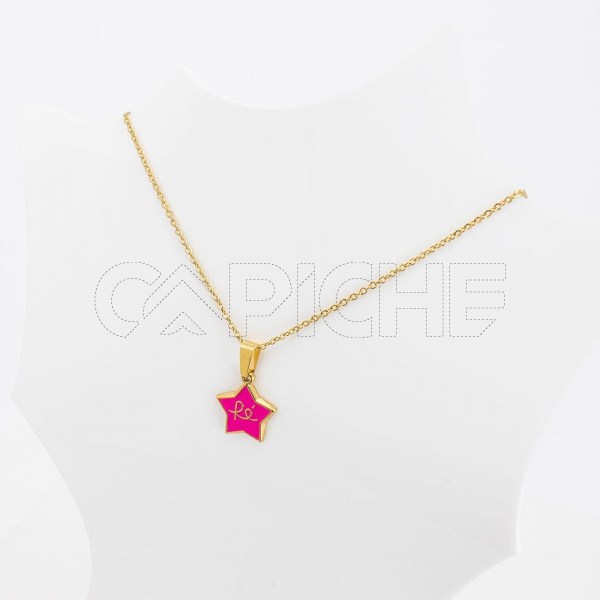 Collar en acero Estrella de Fé