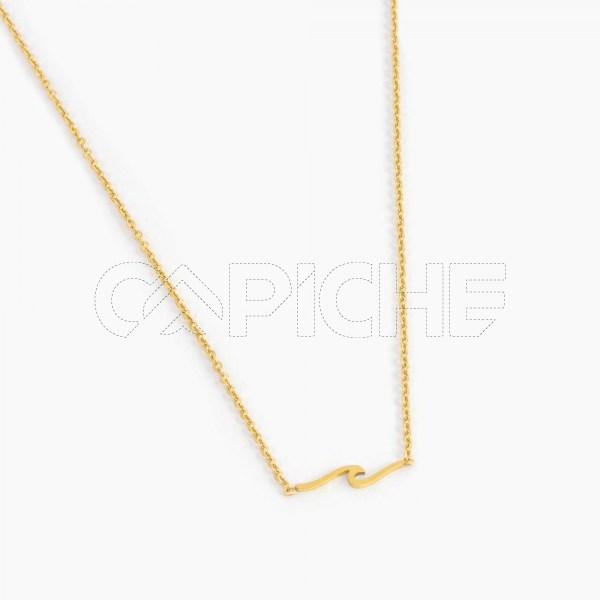 Collar en acero Onda Dorado