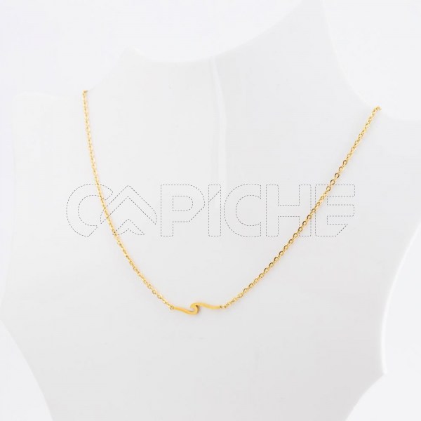 Collar en acero Onda Dorado