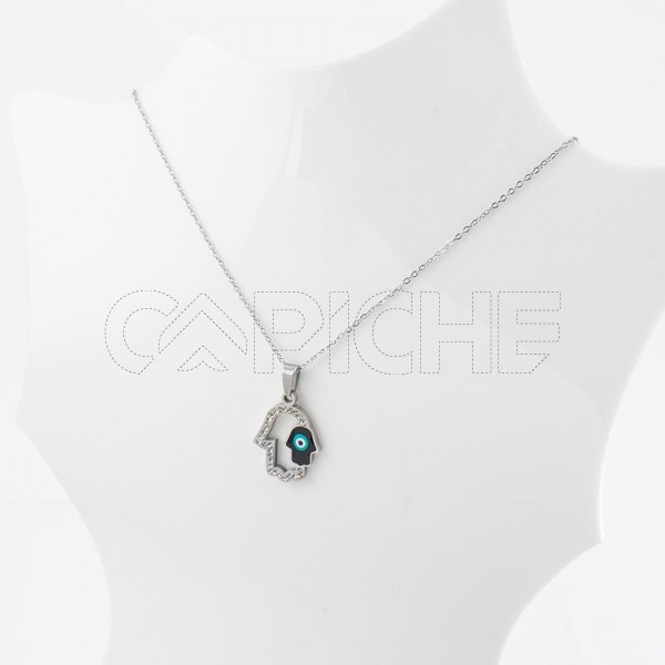 Collar en acero Hamsa turco