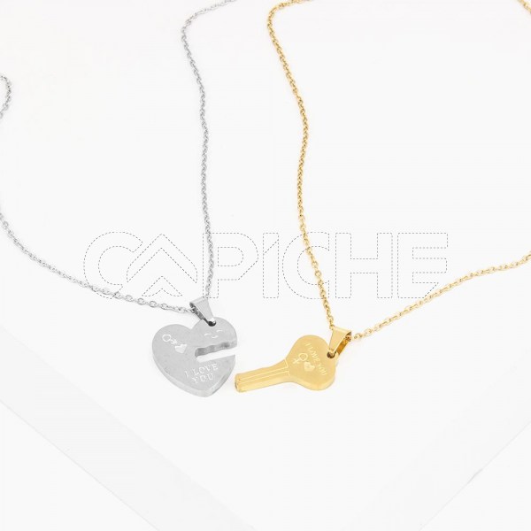 Conjunto Llave de mi Corazón Dorado