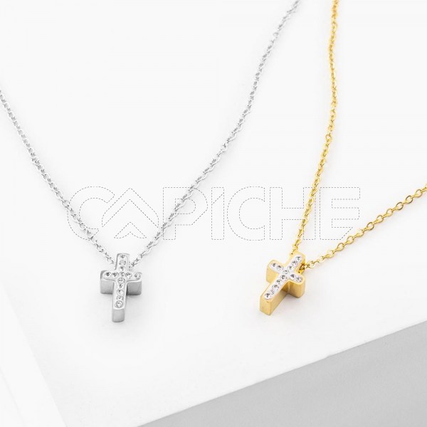 Collar en acero Mini Cruz