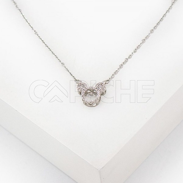 Collar em acero Mickey Plata