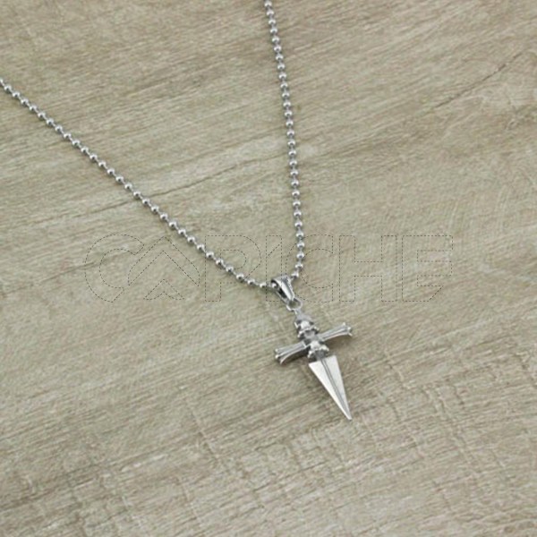 Collar em acero Cruz Gótica
