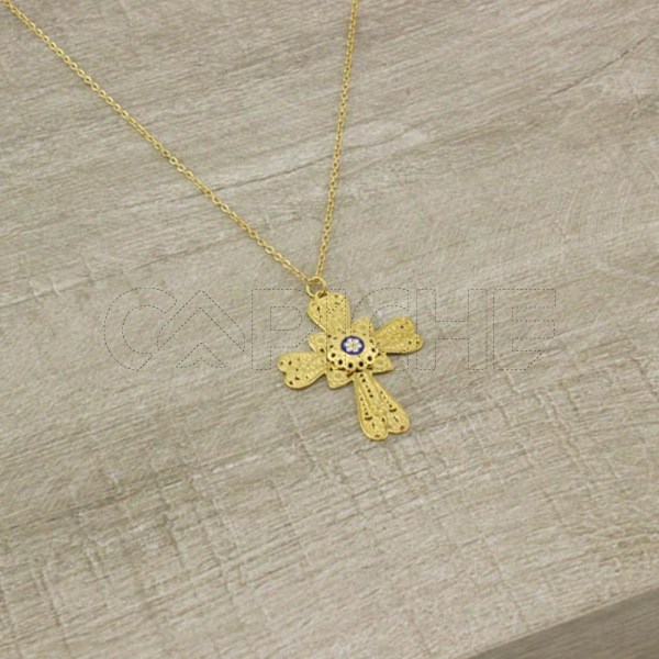 Collar em acero Cruz Filigrana