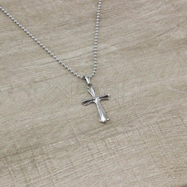 Collar em acero Cruz Gótica