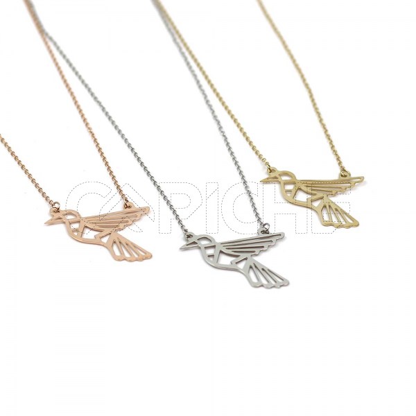 Collar en acero Filigrana Pájaro