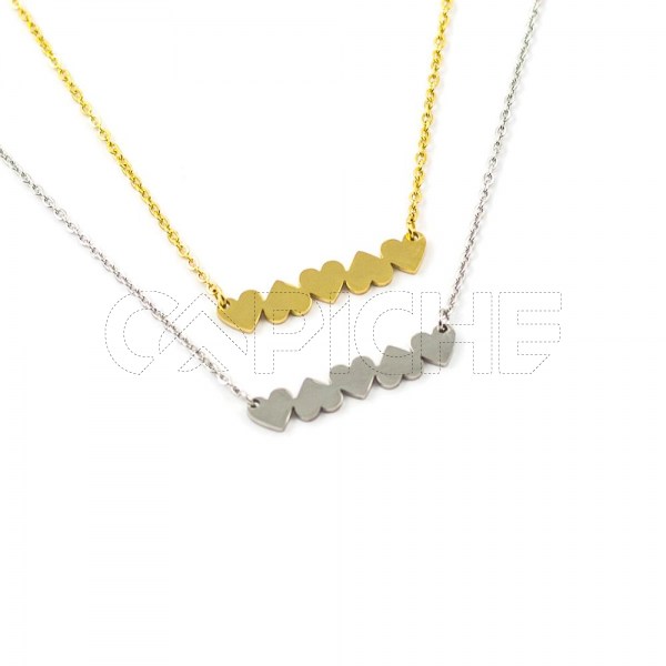 Collar en acero Corazón