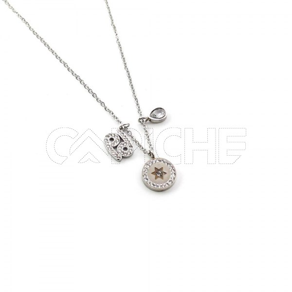 Collar en acero Signo Cáncer