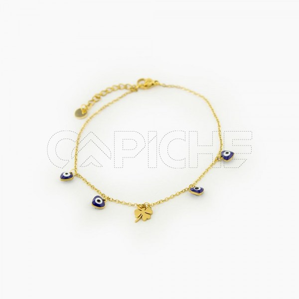 Pulsera em acero para pé Suerte