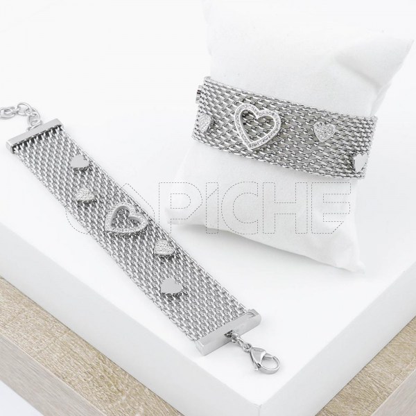 Pulsera Malha Corazones