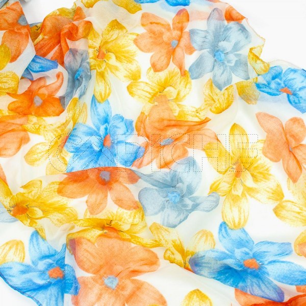 Pañuelo Flores Naranja