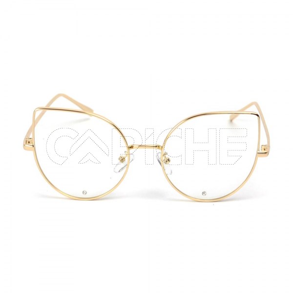Gafas estéticos clear Diamond dorado