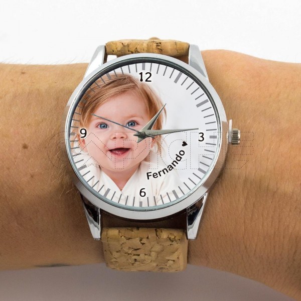 Reloj con Foto Personalizado en Corcho