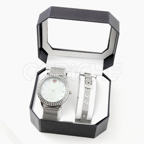 Reloj Amorito con Pulsera Plata