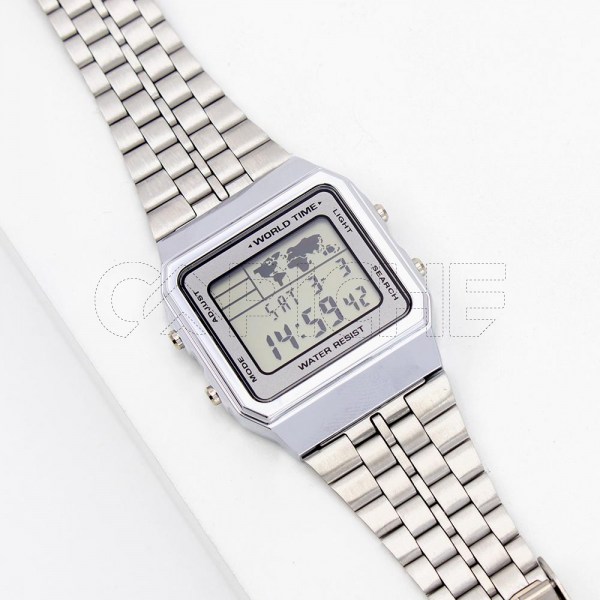 Reloj Digital World Plata