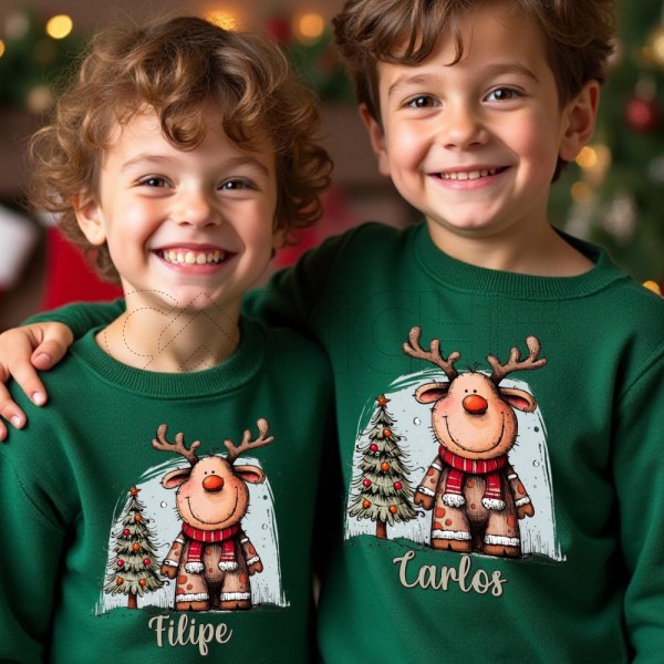 Sudadera Navidad Reno Nombre
