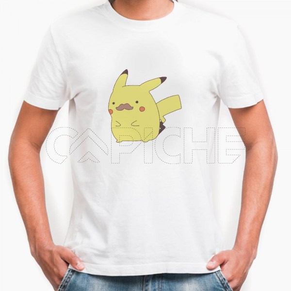 Camiseta Hombre Pikachu con Bigote