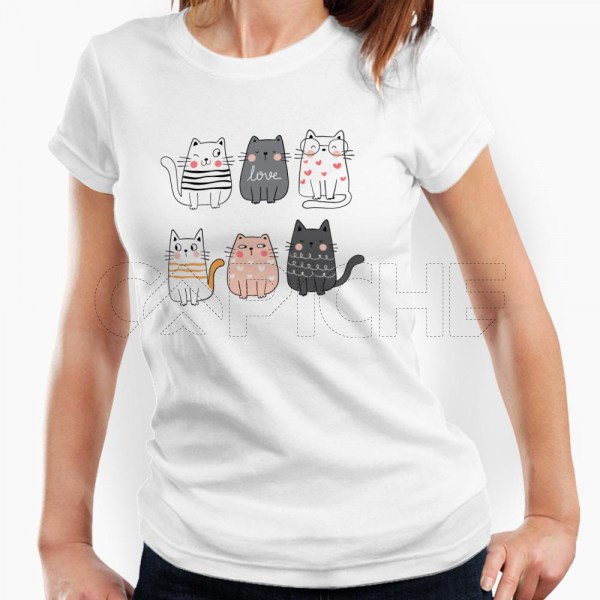 Camiseta Mujer Gatitos