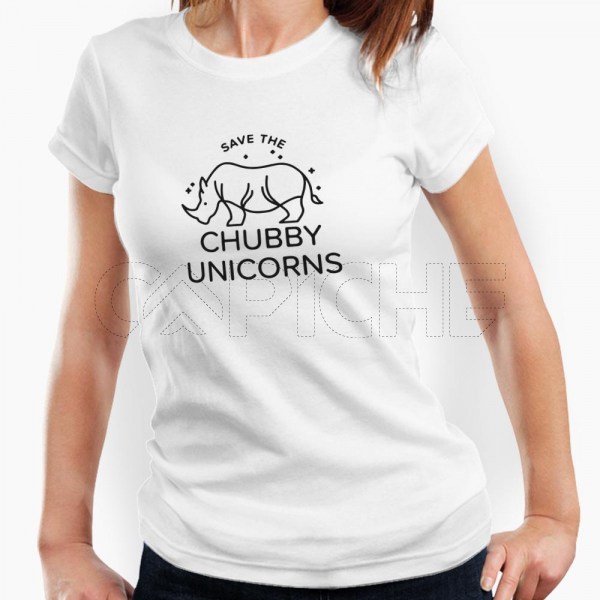Camiseta Mujer Chubby Unicorns