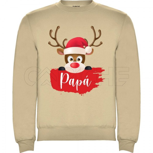 Sudadera sin Capucha Reno Personalizable