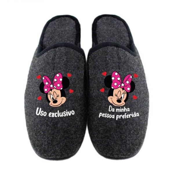 Pantufla Personalizada Mickey & Minnie Uso Exclusivo