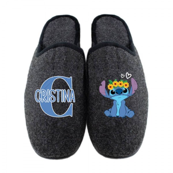 Pantufla Personalizada Stitch Floral