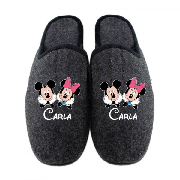 Pantufla Personalizada Minnie and Mickey