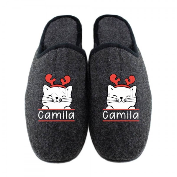 Pantufla Personalizada Pelúcia Gato