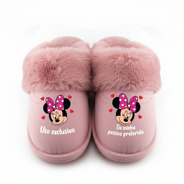 Pantufla Personalizada Mickey & Minnie Uso Exclusivo