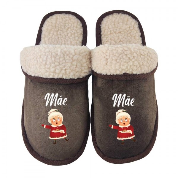 Pantufla Personalizada Pelucia Navidadina