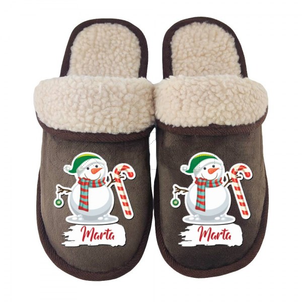 Pantufla Personalizada Pelucia Muñeco Nieve