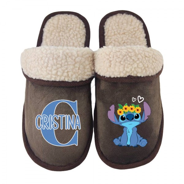 Pantufla Personalizada Stitch Floral
