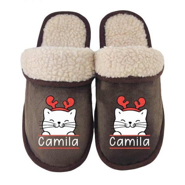 Pantufla Personalizada Pelúcia Gato