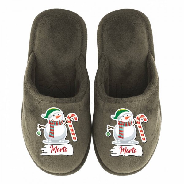 Pantufla Personalizada Pelucia Muñeco Nieve