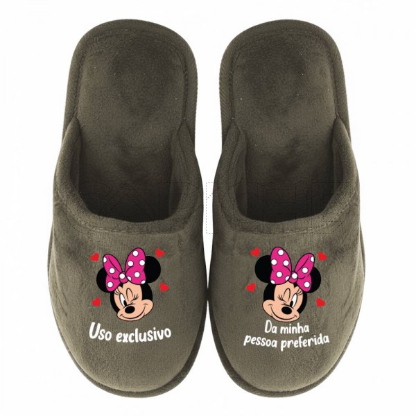 Pantufla Personalizada Mickey & Minnie Uso Exclusivo
